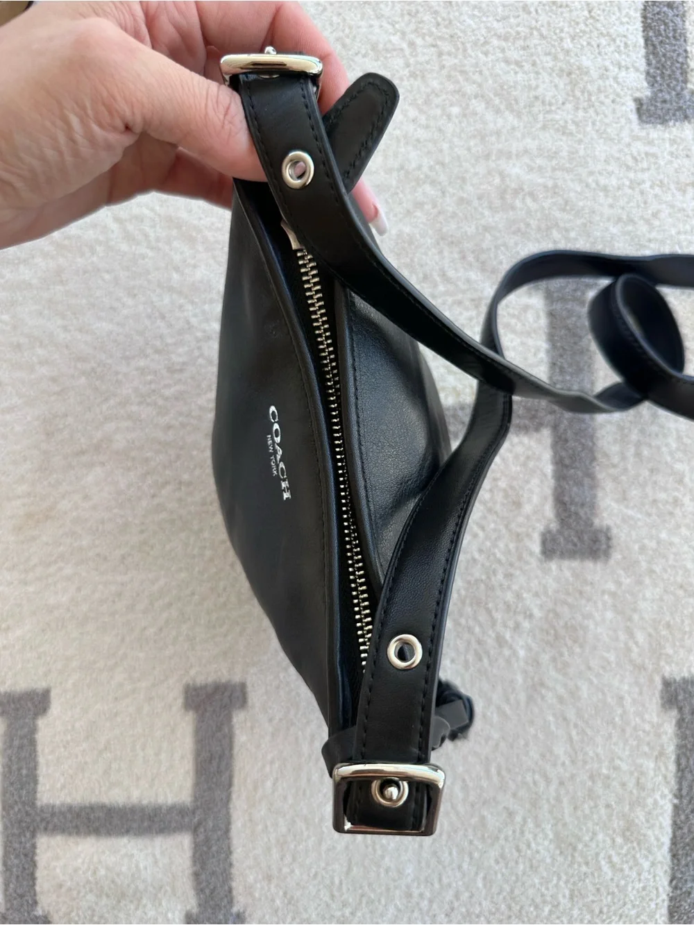 Coach Black Leather Crossbody legacy small